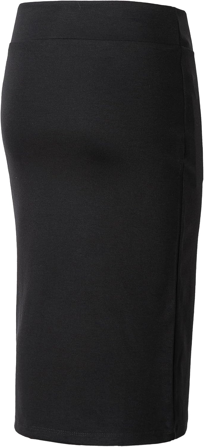 Urban CoCo Women's Elastic Waist Stretch Bodycon Midi Pencil Skirt