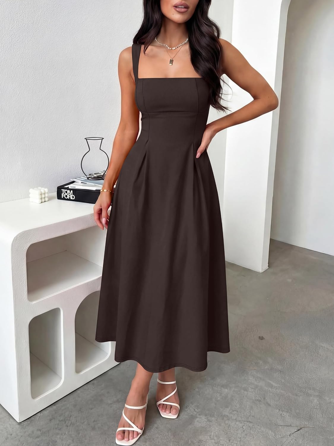 ANRABESS Cocktail Dresses for Women Square Neck