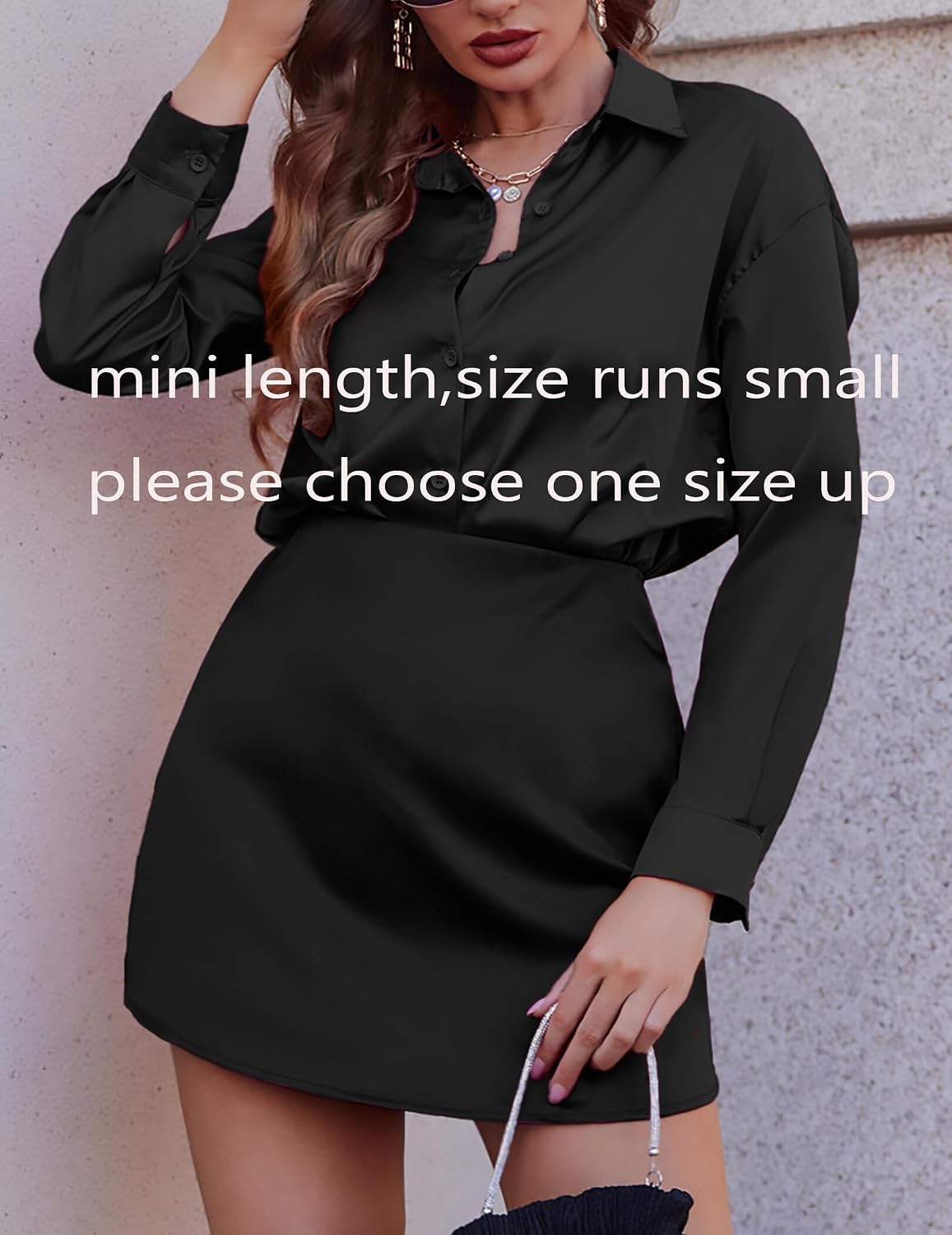 Zeagoo Skirts for Women High Waisted Stain Mini Skirt Aline Zipper Skirt