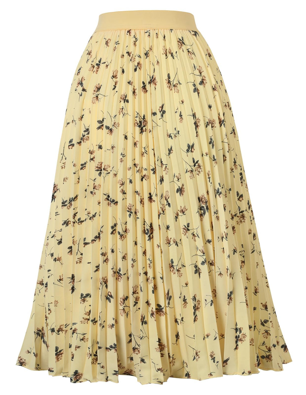 GRACE KARIN Pleated Midi Skirt for Women Chiffon A-Line Outfits