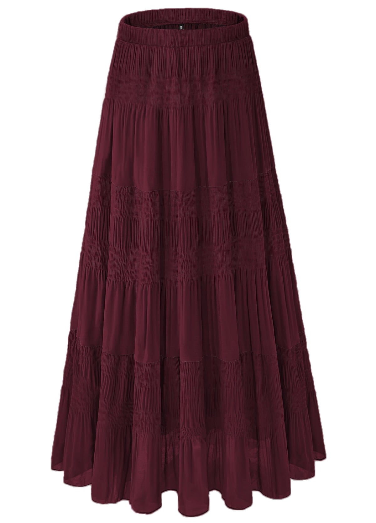 Women's Chiffon White Flowy Maxi Skirts Boho Summer Elastic Waisted Pleated A Line Long Skirt for Women 2026