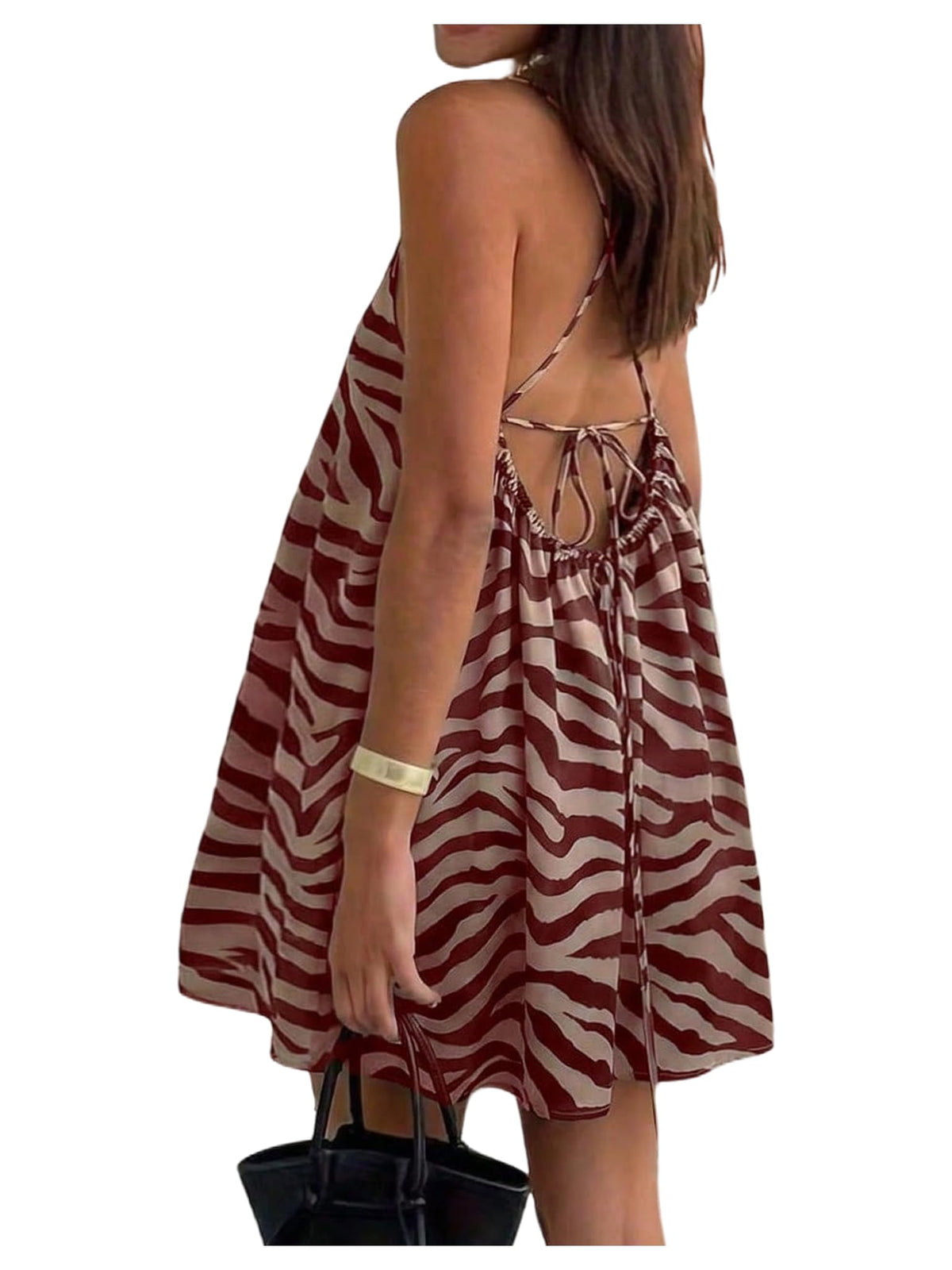 SOLY HUX Women's Halter Mini Dress Backless Cami Sundress