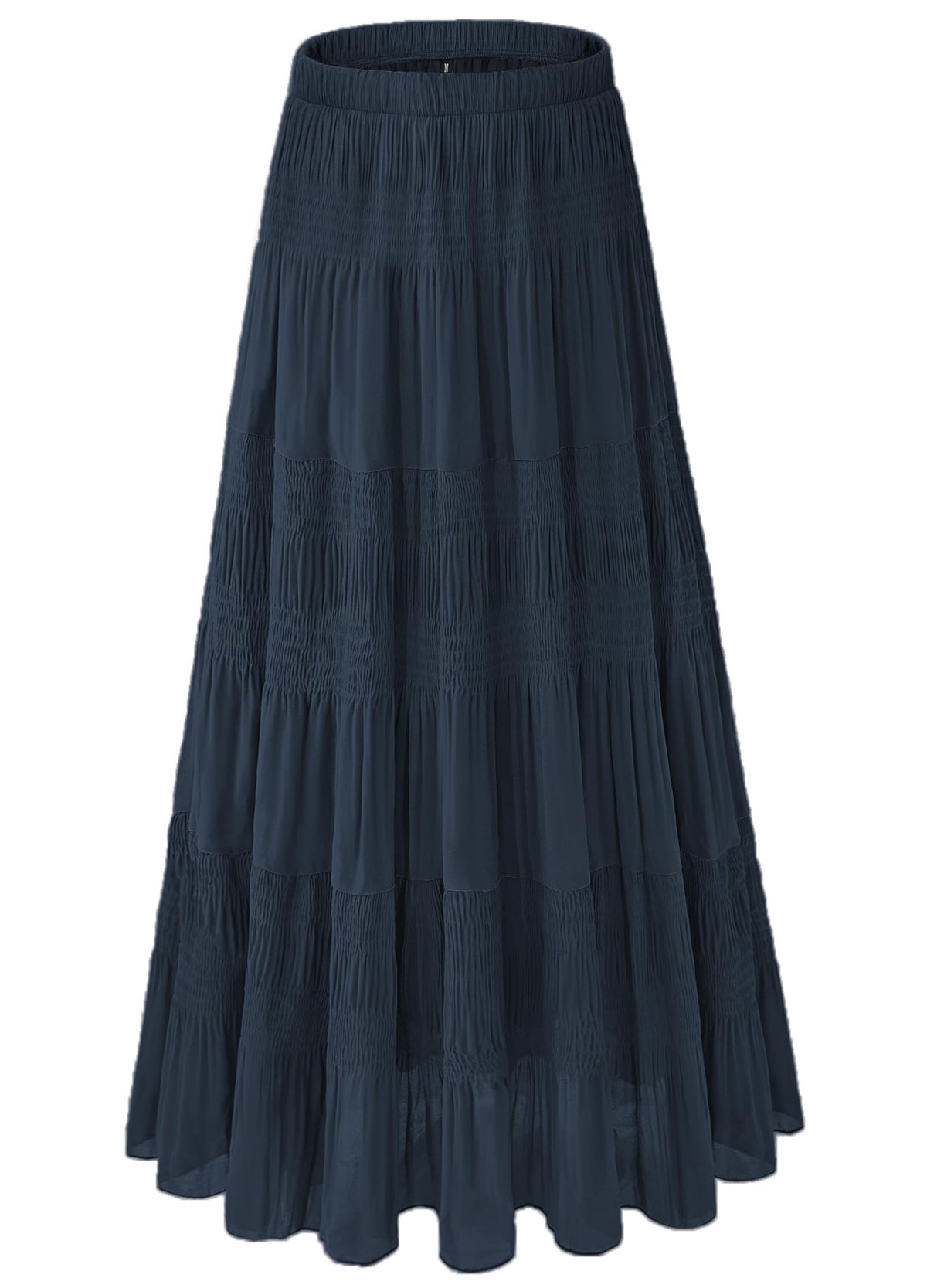 Women's Chiffon White Flowy Maxi Skirts Boho Summer Elastic Waisted Pleated A Line Long Skirt for Women 2026