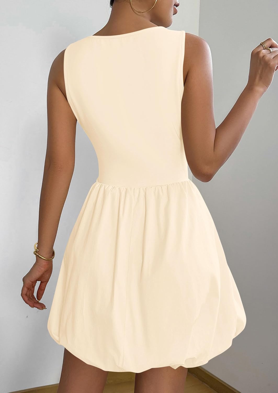 PRETTYGARDEN Womens Summer Bubble Sleeveless Mini Dress