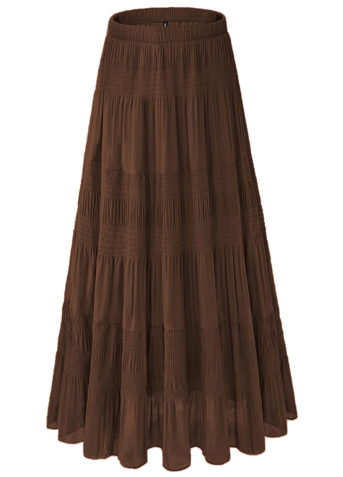 Women's Chiffon White Flowy Maxi Skirts Boho Summer Elastic Waisted Pleated A Line Long Skirt for Women 2026