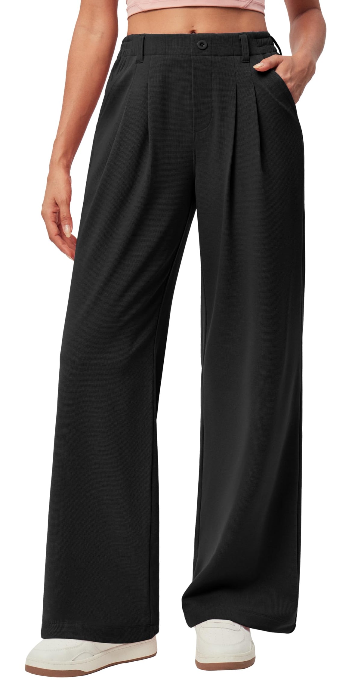 Wide Leg Dress Pants for Women Pull on Work Pants Business Causal Outfits