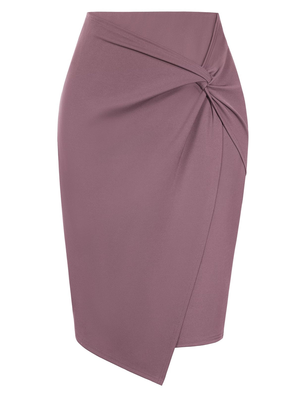 Kate Kasin Women Stretch Knee Length Pencil Skirt, Wrap High Waist Skirts