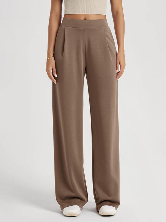 ODODOS Modal Soft Wide Leg Pants for Women High Waist Casual Relaxed Pants with Pockets-27/29"/ 31" Inseam