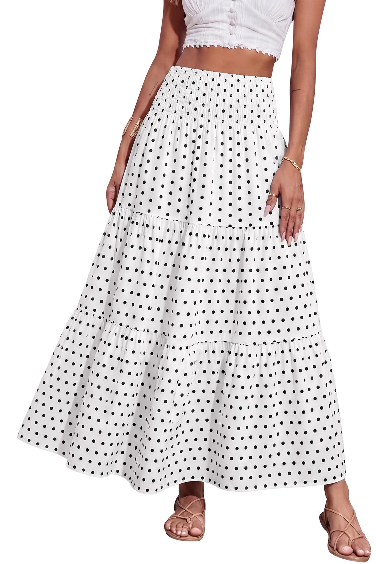 CFLONGE Summer Maxi Skirts for Women 2026 Trendy Floral A Line Boho Skirt