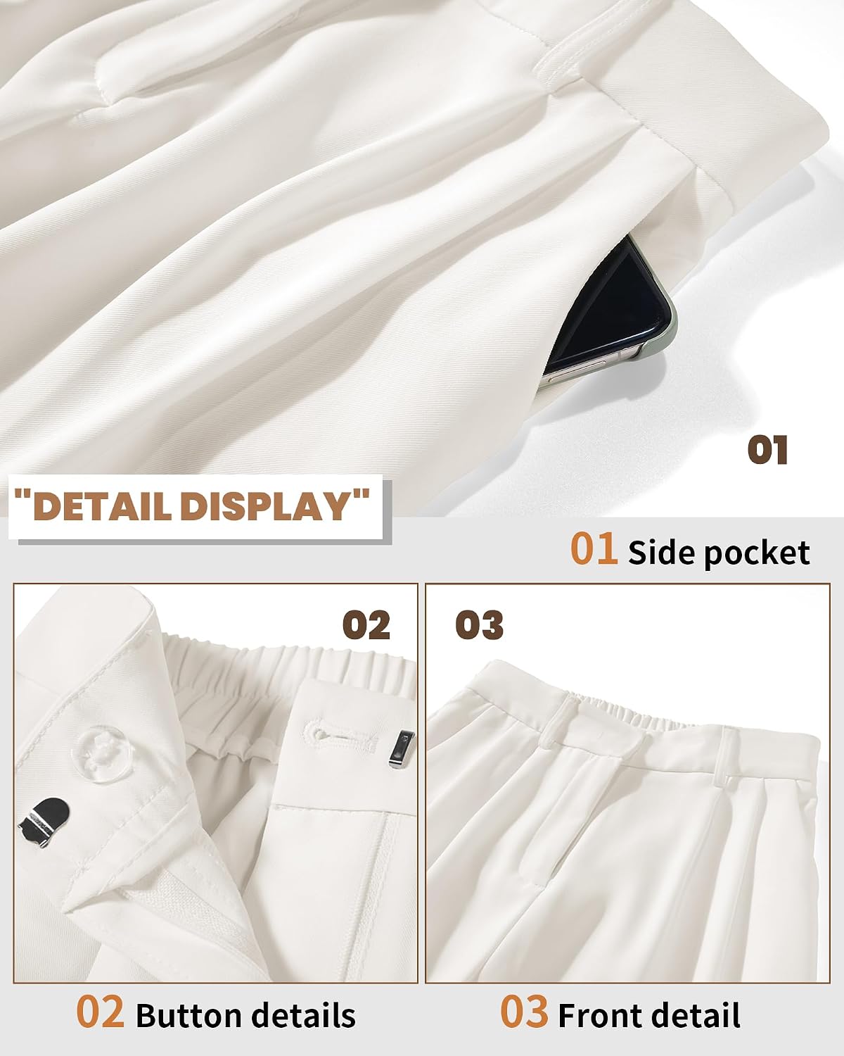 KICZOY Women Casual Wide Leg Dress Pants High Waist Lightweight Flowy Pants