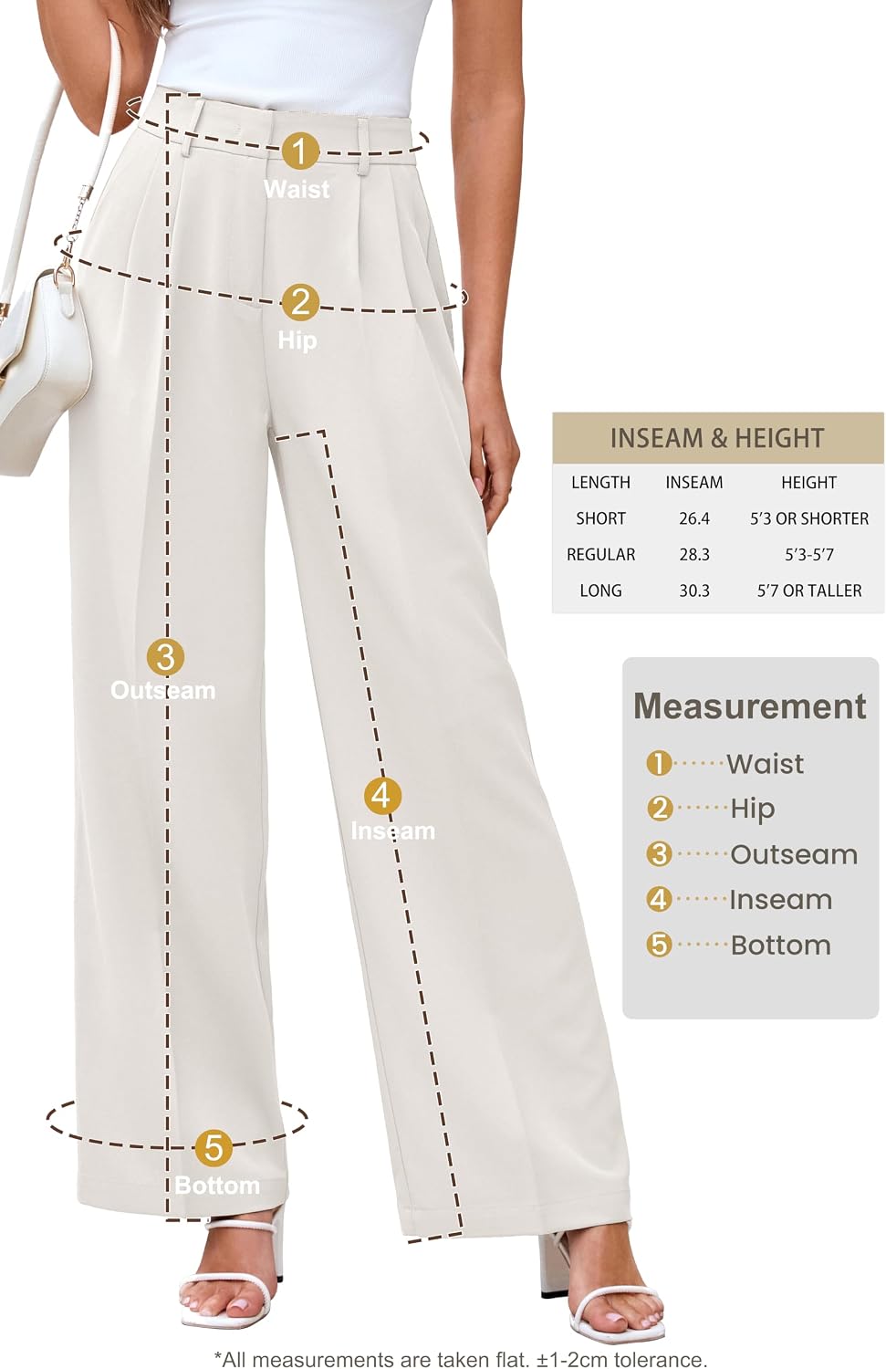 KICZOY Women Casual Wide Leg Dress Pants High Waist Lightweight Flowy Pants