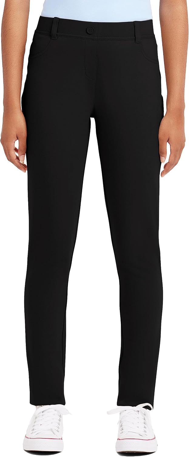Nautica Women's Juniors Uniform Skinny Leg Jegging, Flat Front Style with Zipper Closure, Functional Pockets
