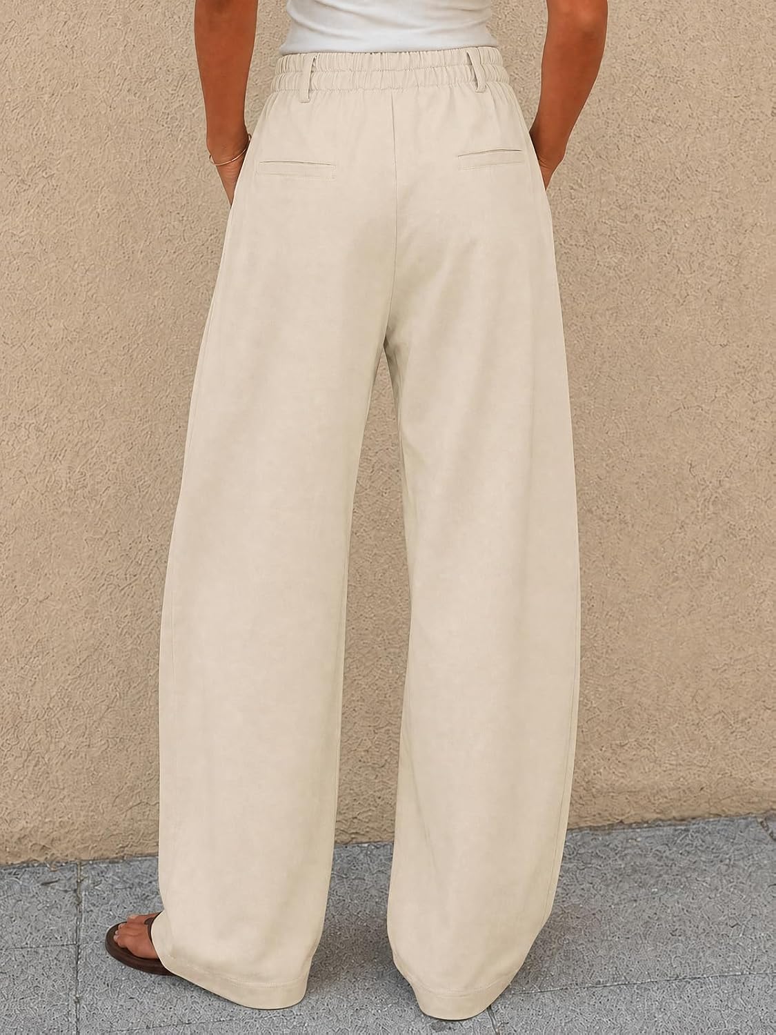 Cicy Bell Womens Barrel Dress Pants High Waisted Wide Leg Work Trousers