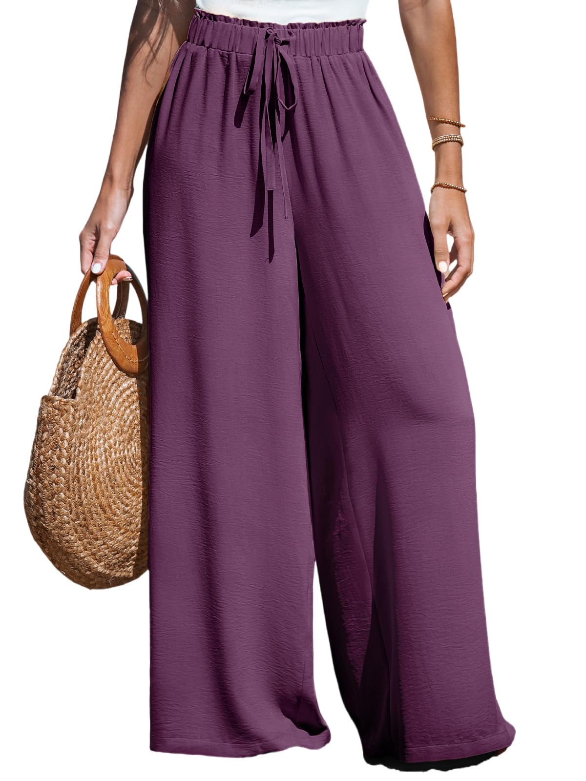 CUPSHE Women's Wide Leg Palazzo Pants Smocked High Waist