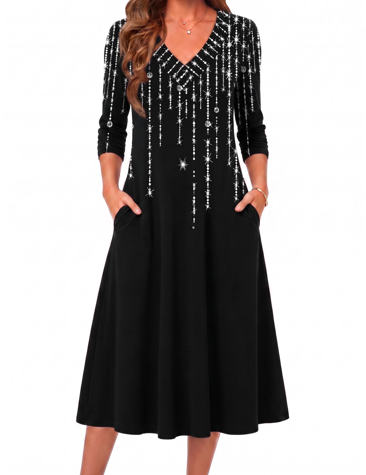 Zeagoo Dresses for Womens Long Sleeve Midi Dress Fall Casual A Line Dress