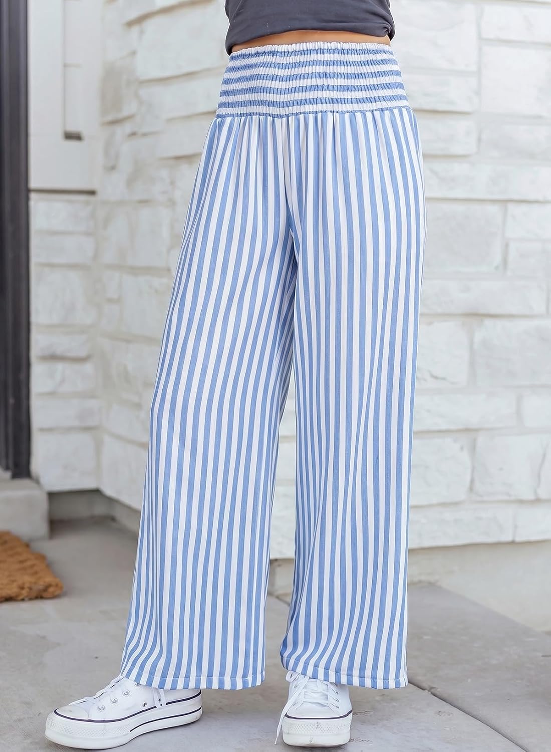 Dokotoo Women's Fall Gingham Wide Leg Casual Pants 2026