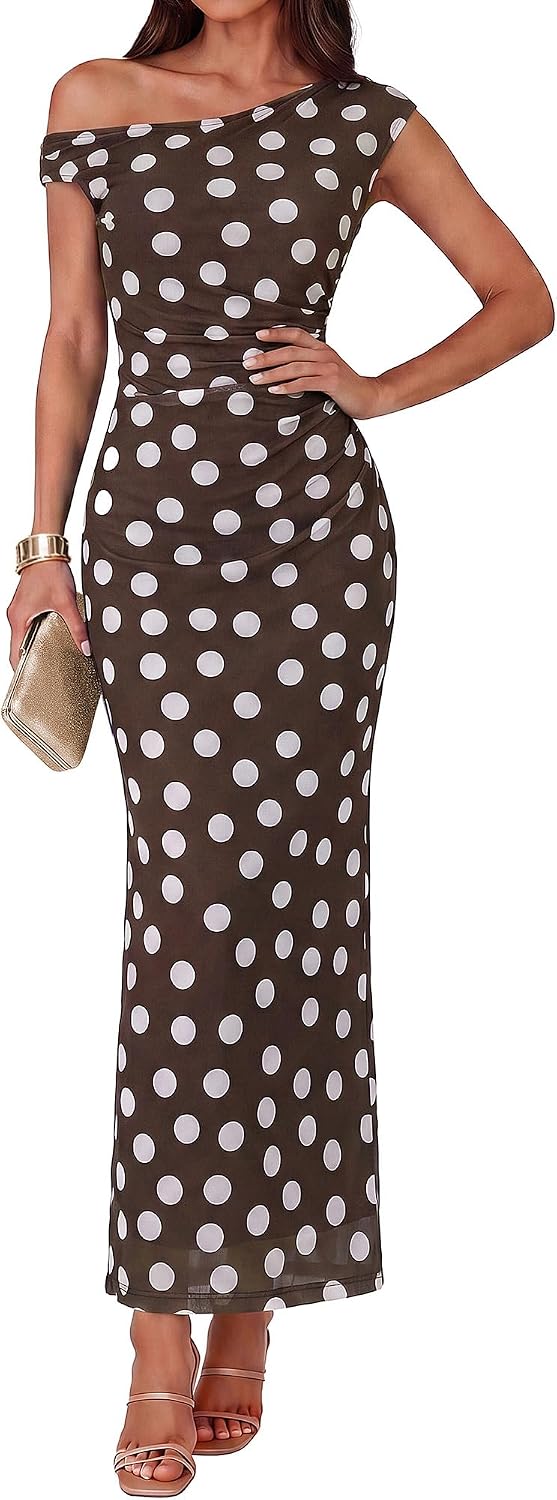 GRACE KARIN Women One Shoulder Bodycon Floral Wedding Guest Cocktail Dress