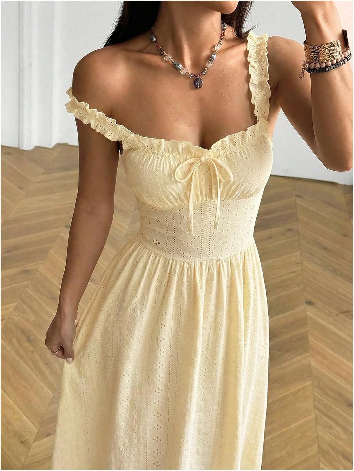 SOLY HUX Women's Summer Dresses Sleeveless Wedding Guest Maxi Sundresses