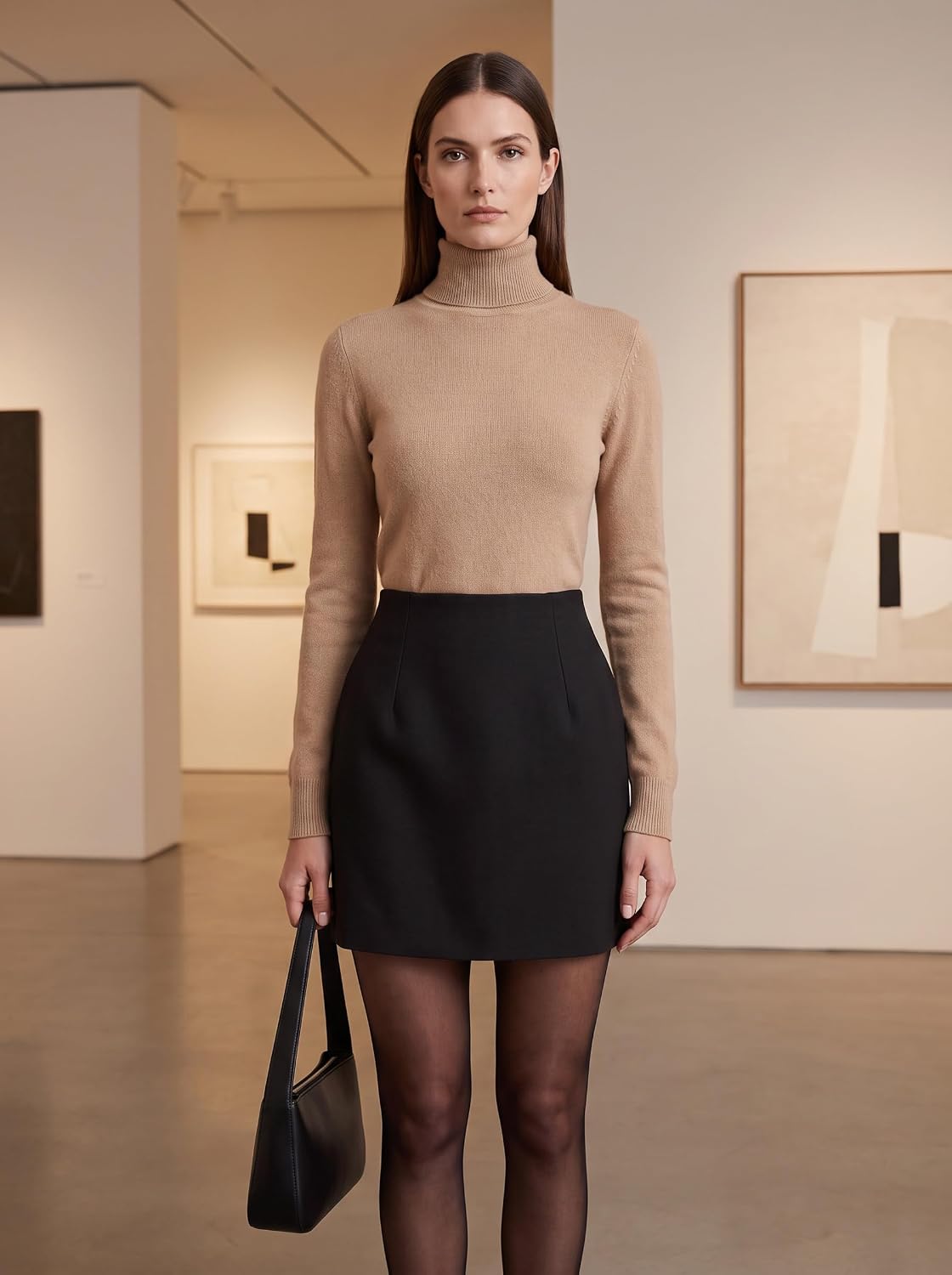 Women's High Waisted Mini Work Pencil Skirt with Pockets