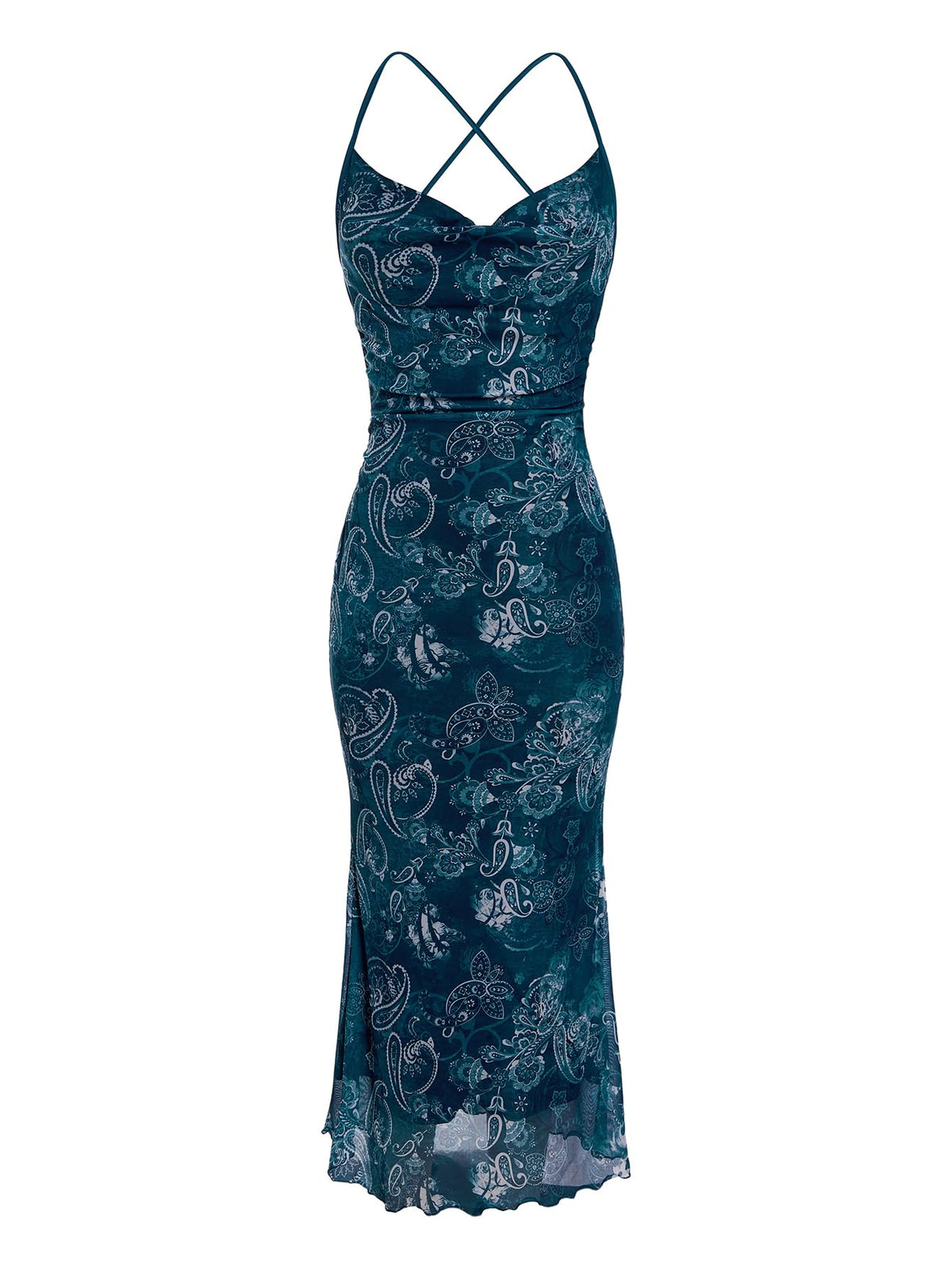 SOLY HUX Women's Floral Mesh Cami Dress Cocktail Wedding Guest Long Dresses