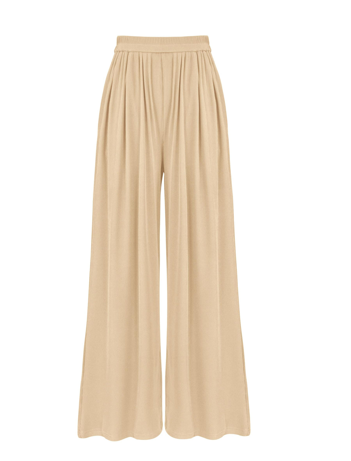 BTFBM High Waist Palazzo Pants for Women Rib Knit