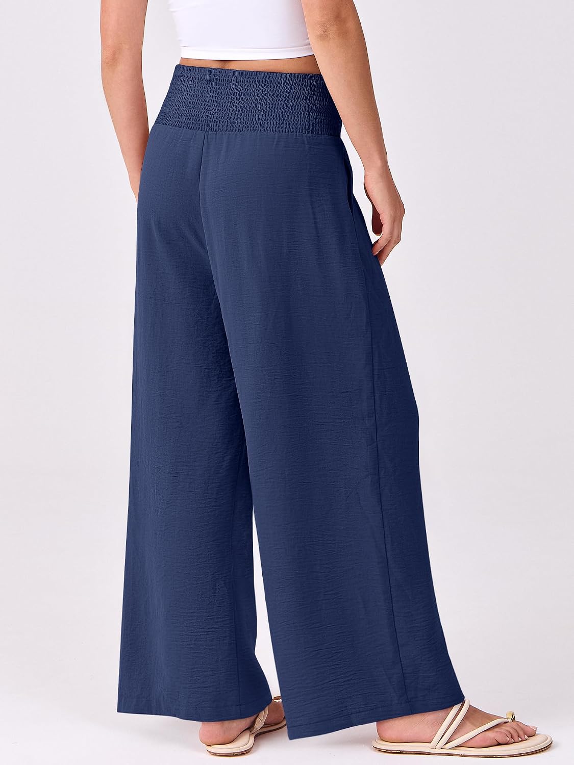 ANRABESS Women Wide Leg Summer Palazzo Pants with Pockets