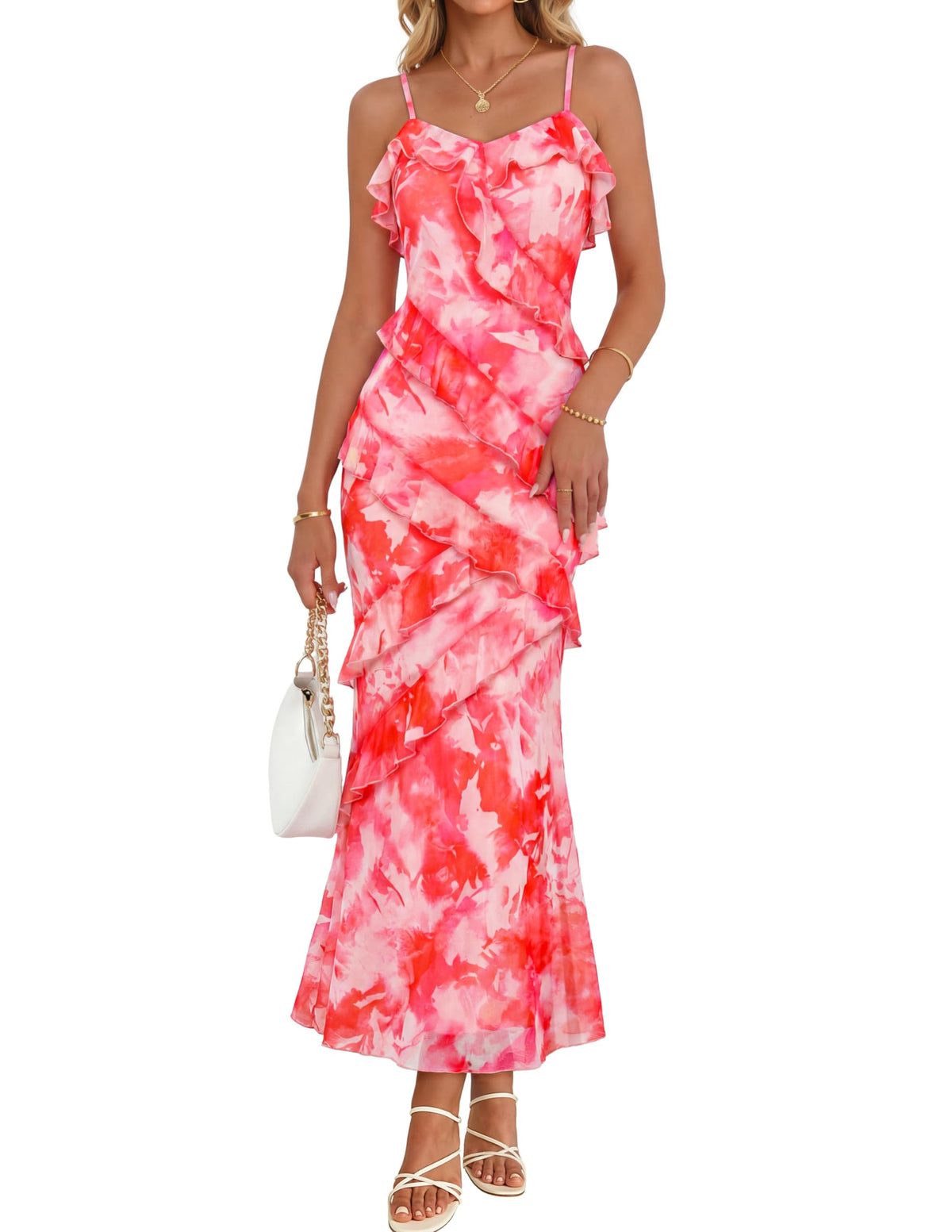 MEROKEETY Summer Floral Wedding Guest Maxi Dress Women 2026 Formal Cocktail