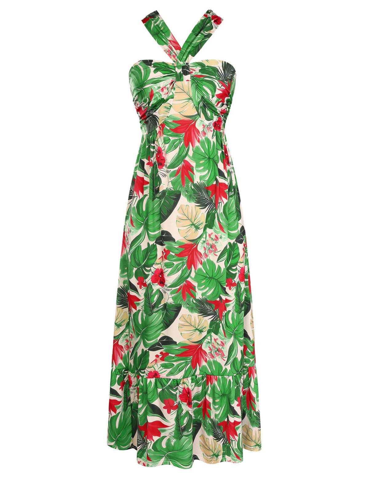 GRACE KARIN Womens Summer Floral Halter Boho Maxi Dresses