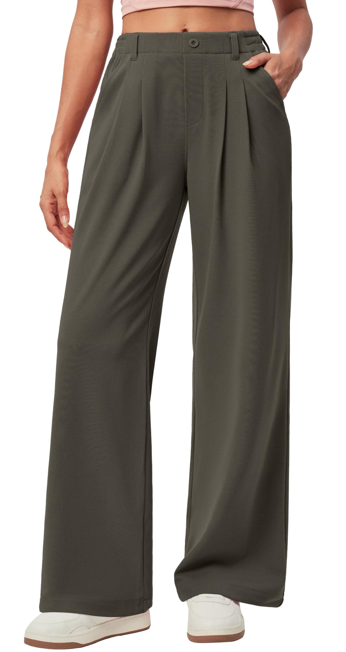 Wide Leg Dress Pants for Women Pull on Work Pants Business Causal Outfits