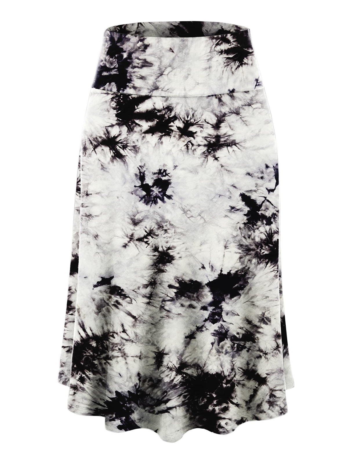 Lock and Love Women's Solid Ombre Lightweight Flare Midi Pull On Closure Skirt S-XXXL Plus Size