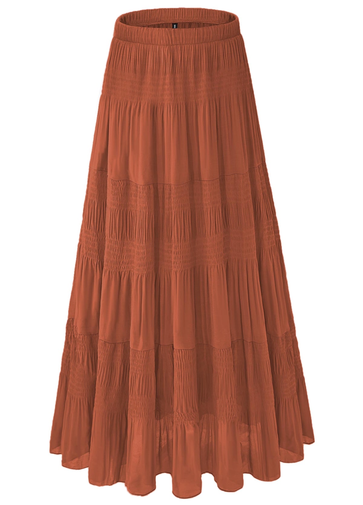 Women's Chiffon White Flowy Maxi Skirts Boho Summer Elastic Waisted Pleated A Line Long Skirt for Women 2026