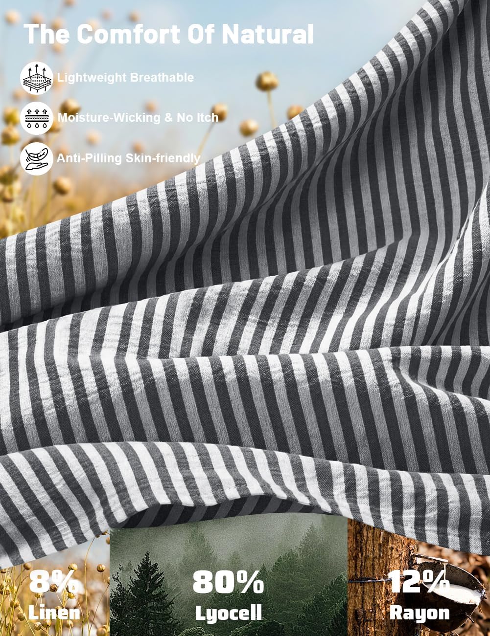 TARSE Womens Striped Linen Barrel Pants with Pockets Y2k Patchwork