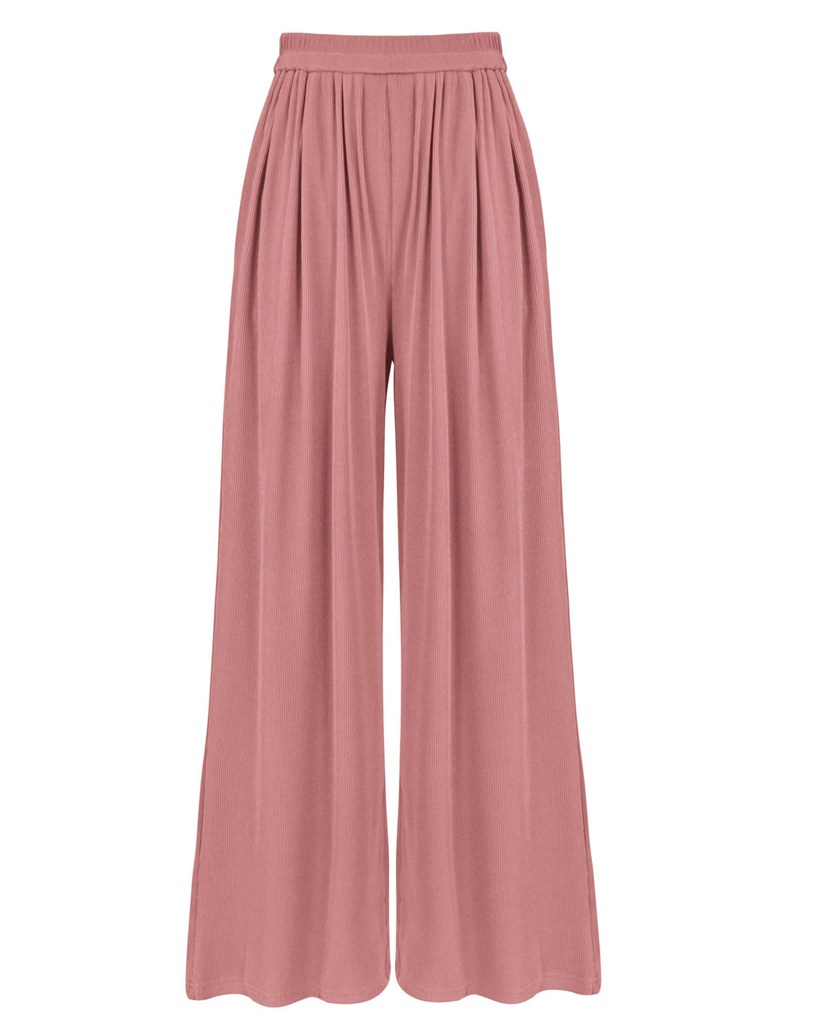 BTFBM High Waist Palazzo Pants for Women Rib Knit