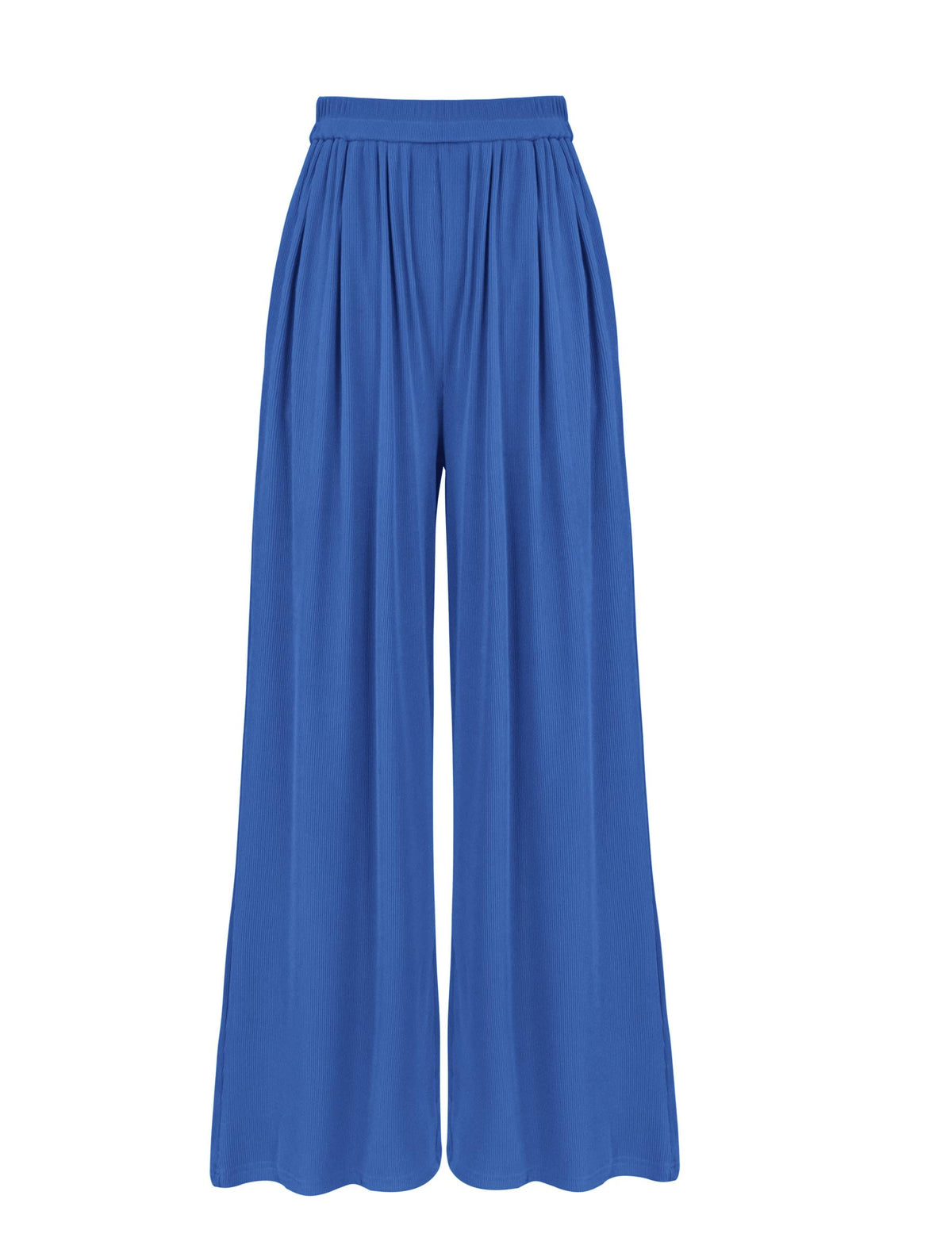 BTFBM High Waist Palazzo Pants for Women Rib Knit