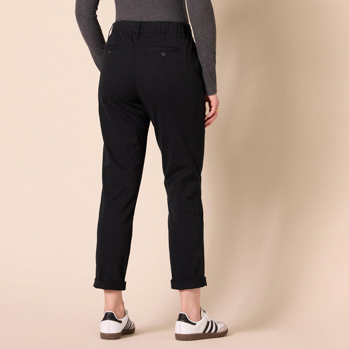 Amazon Essentials Women's High-Rise Regular-Fit Ankle-Length Tapered-Leg Khaki Pant