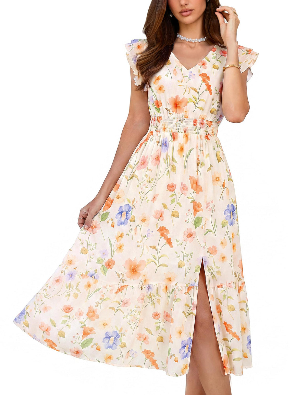 GRACE KARIN Womens Summer Wedding Guest Dresses Boho Beach Midi Sundress