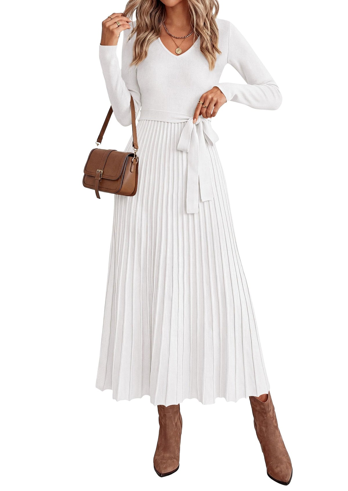 PRETTYGARDEN Womens Fall Maxi Long Sleeve Sweater Dress