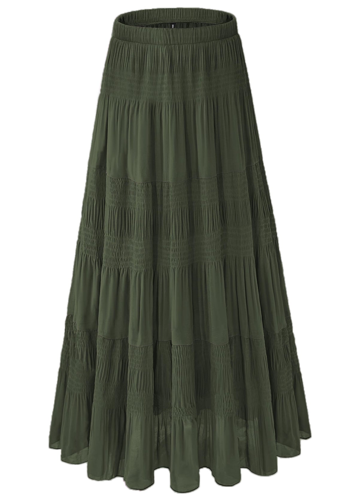 Women's Chiffon White Flowy Maxi Skirts Boho Summer Elastic Waisted Pleated A Line Long Skirt for Women 2026
