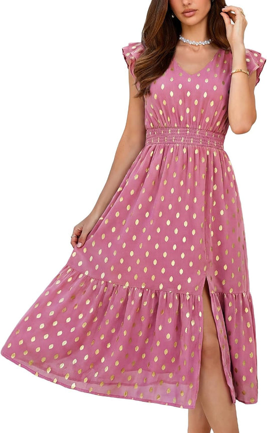 GRACE KARIN Womens Summer Wedding Guest Dresses Boho Beach Midi Sundress