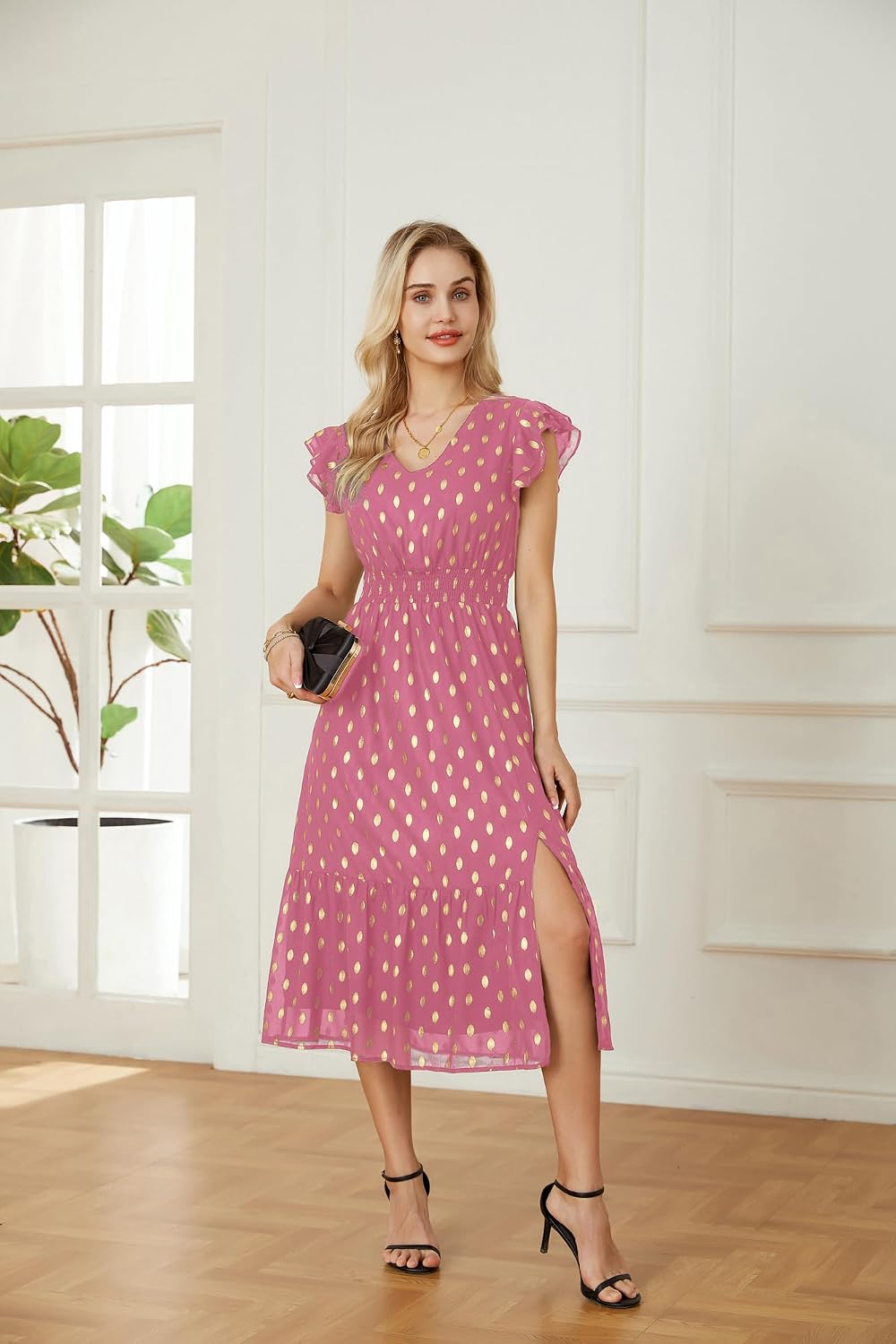 GRACE KARIN Womens Summer Wedding Guest Dresses Boho Beach Midi Sundress