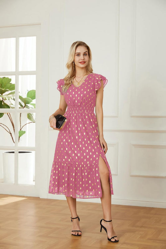 GRACE KARIN Womens Summer Wedding Guest Dresses Boho Beach Midi Sundress