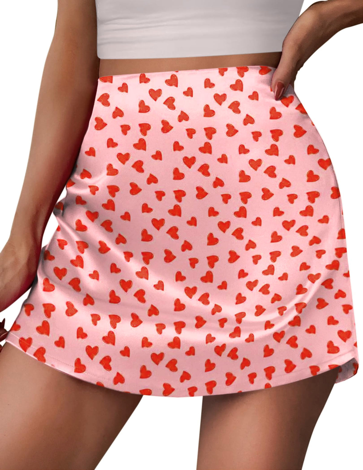 Zeagoo Skirts for Women High Waisted Stain Mini Skirt Aline Zipper Skirt