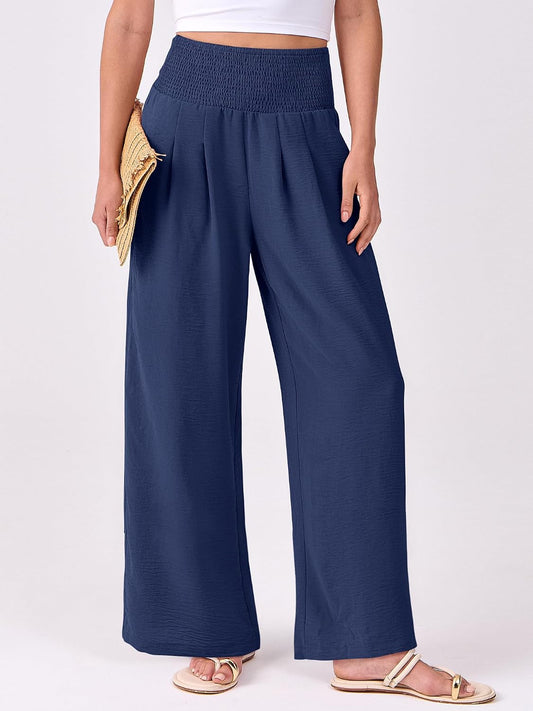 ANRABESS Women Wide Leg Summer Palazzo Pants with Pockets