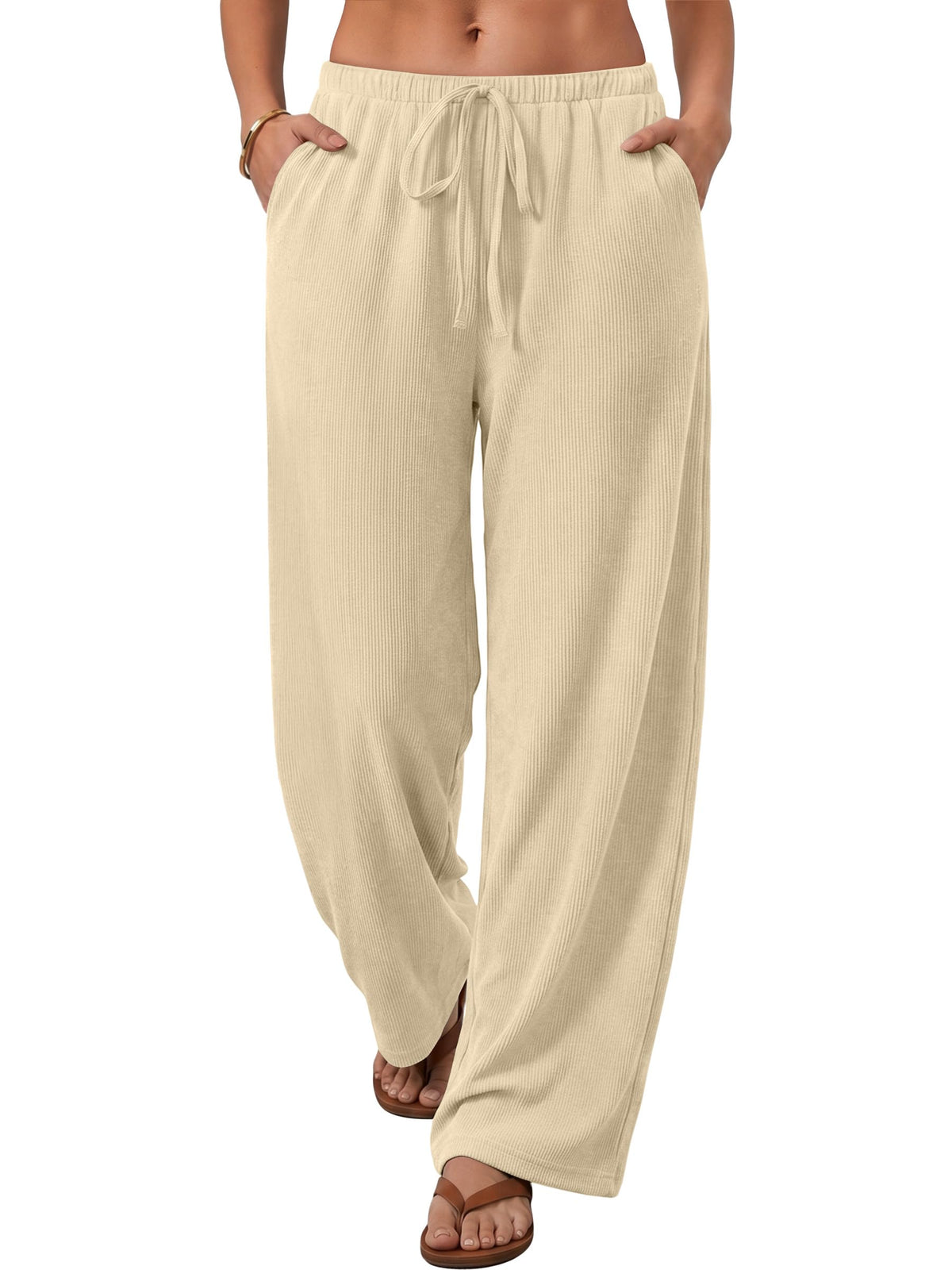 ANRABESS Womens Fall Straight Leg Lounge Pants Pajama Bottoms