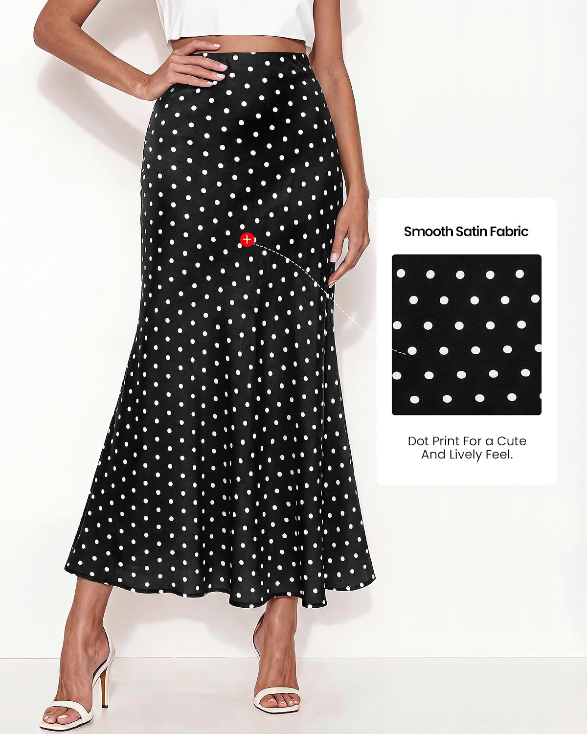 BTFBM Silk Midi Skirts for Women 2026 Summer Fall