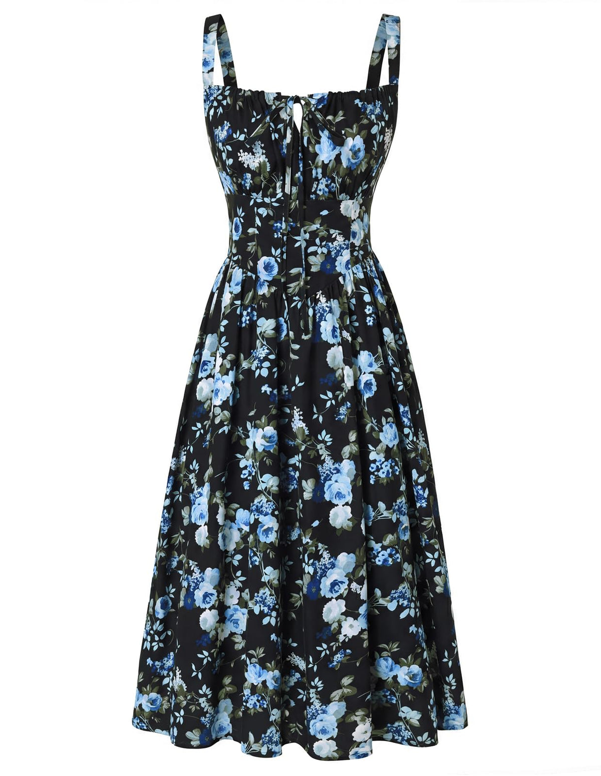 Scarlet Darkness Women's Floral Corset Dress with Pockets for Summer Spring