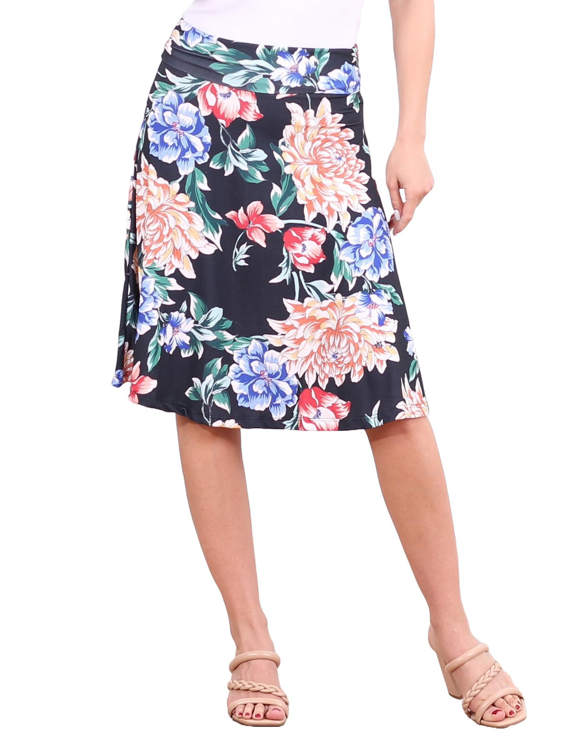 Popana Midi Skirt for Women, Flowy Skirts for Women Midi Length