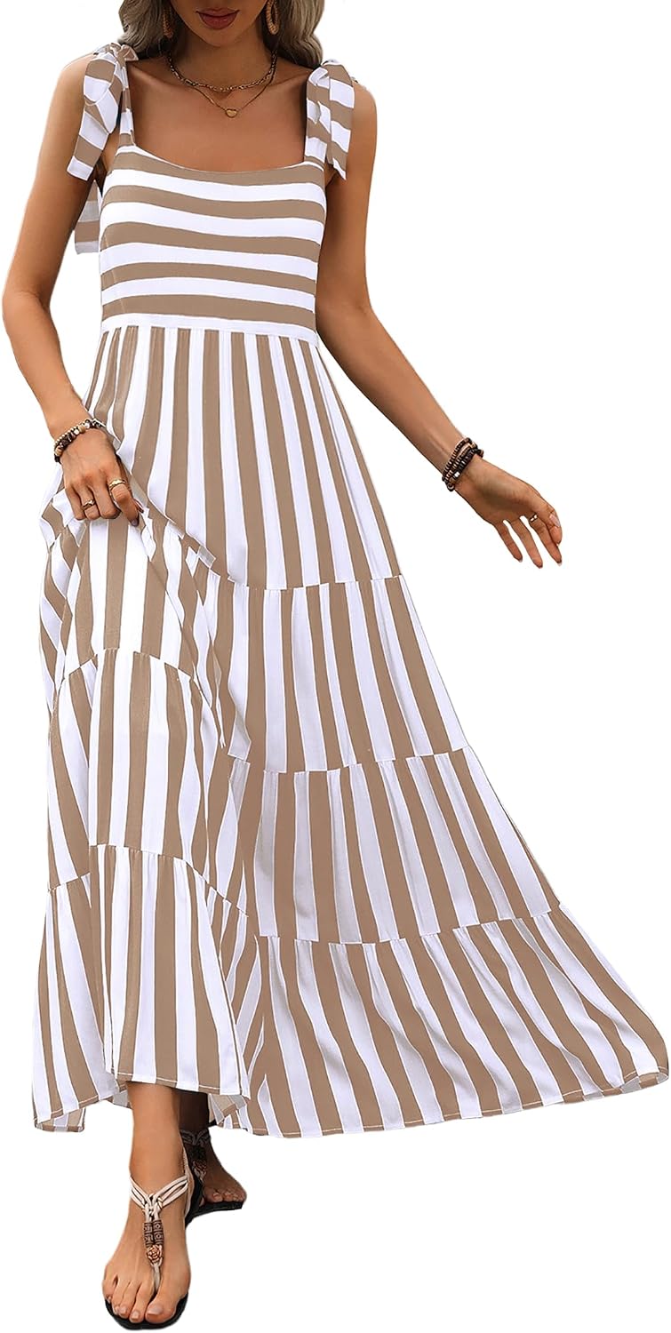PRETTYGARDEN Women Dresses 2026 Summer Floral Sleeveless Maxi Dress Casual