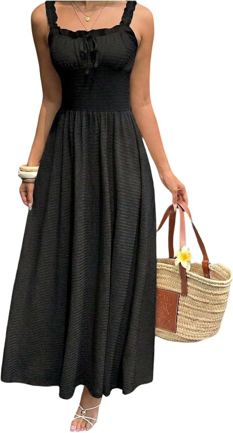 SOLY HUX Women's Summer Dresses Sleeveless Wedding Guest Maxi Sundresses