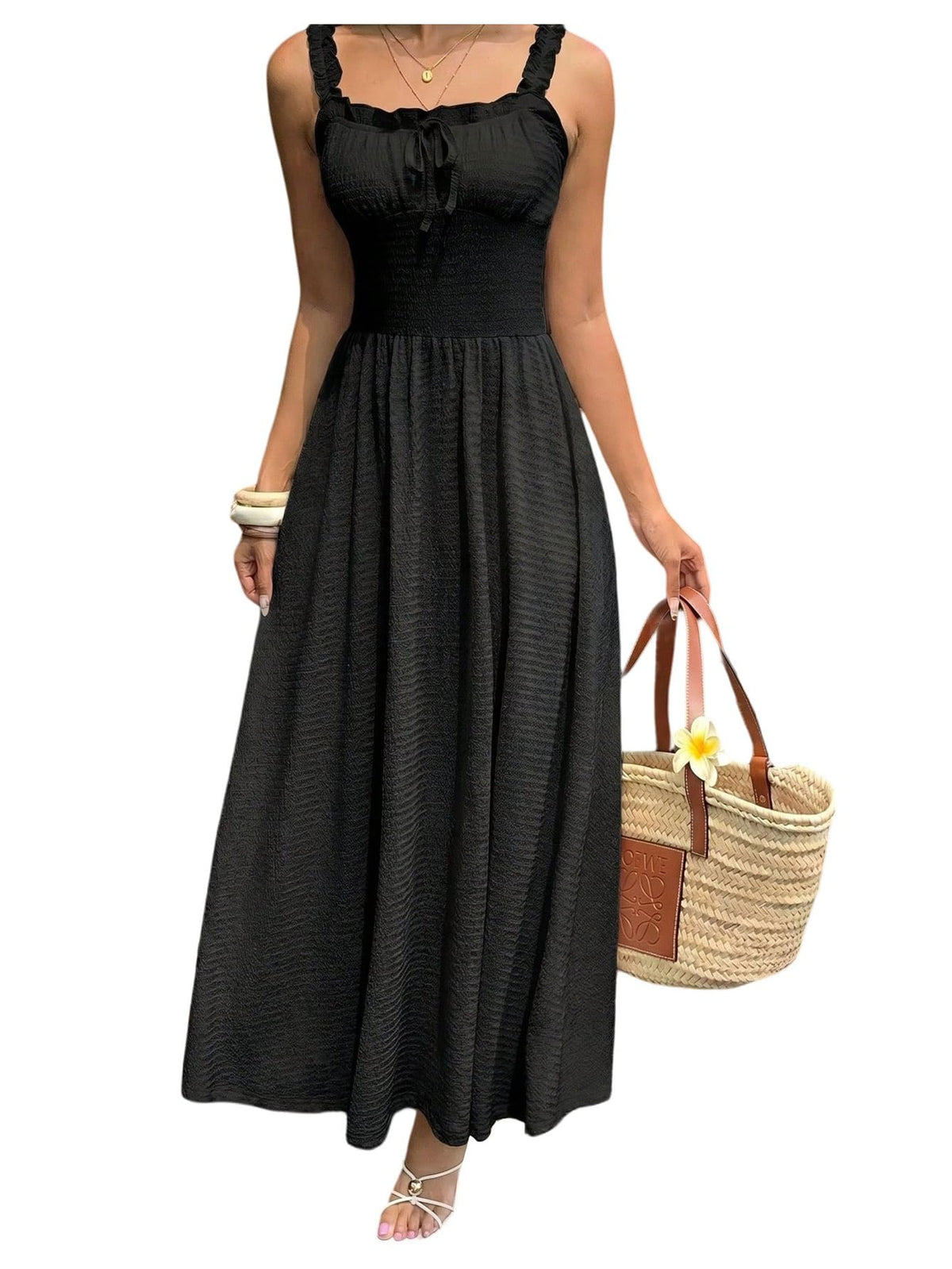 SOLY HUX Women's Summer Dresses Sleeveless Wedding Guest Maxi Sundresses